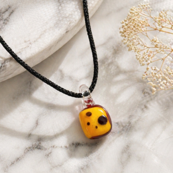 Swiss Cheese Murano Glass Necklace · Handcrafted Charm Pendant