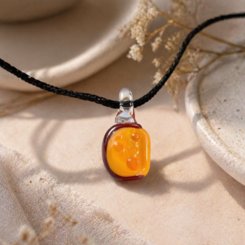 Cheese Murano Glass Necklace · Handcrafted Charm Pendant