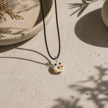 Donut Murano Glass Necklace · Handcrafted Sweet Treat Pendant - Imagen 4
