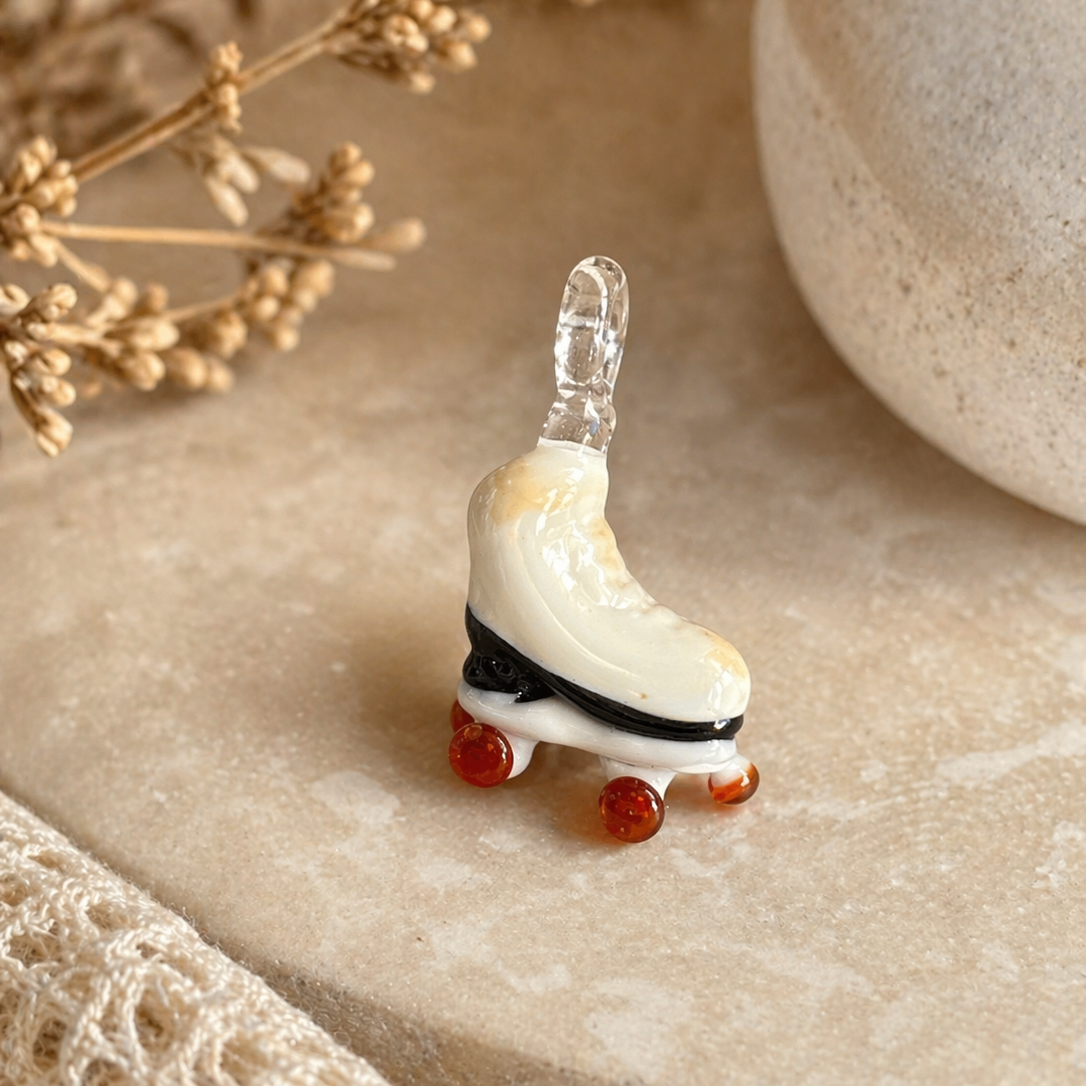 Roller Skates Murano Glass Necklace · Handcrafted Retro Sports Pendant