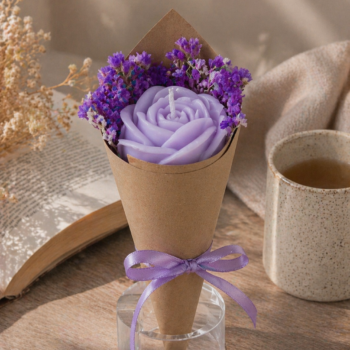 Handcrafted Floral Candles · Artisan Decorative Flower Candle Set - Imagen 3