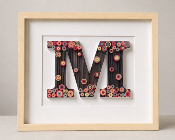 Quilling Letter M Frame – Handmade Paper Art