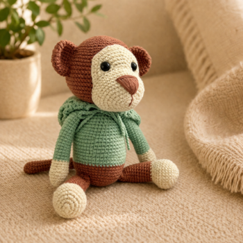 Amigurumi Monkey Plush · Handmade Crochet Toy - Imagen 2