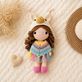 Amigurumi Girl Doll · Handmade Crochet Plush with Animal Hood