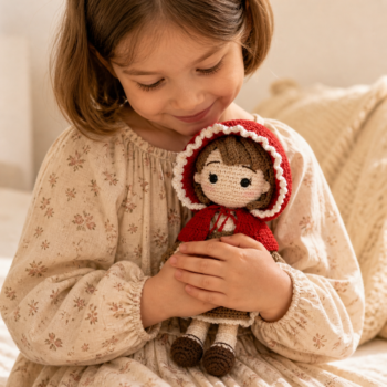 Little Red Riding Hood Doll – Handmade Amigurumi Plush Toy - Imagen 5