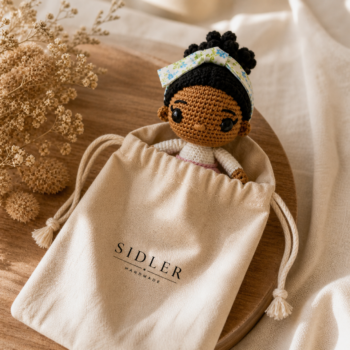 Amigurumi Girl Doll · Handmade Crochet Doll with Floral Dress - Imagen 3