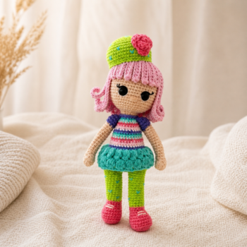 Amigurumi Colorful Girl Doll · Handmade Crochet Toy