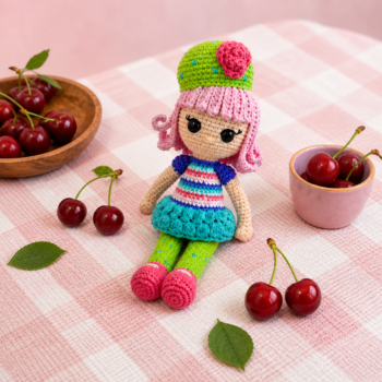 Amigurumi Colorful Girl Doll · Handmade Crochet Toy - Imagen 3