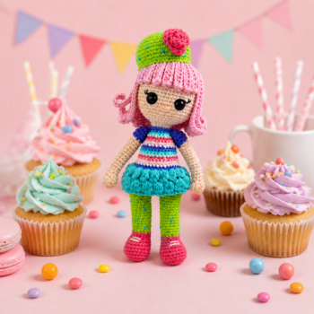 Amigurumi Colorful Girl Doll · Handmade Crochet Toy - Imagen 5