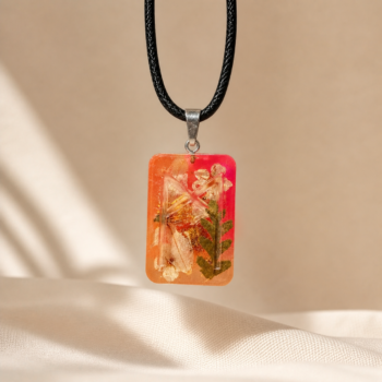 Glow in the Dark Resin Pendant. Handmade Necklace