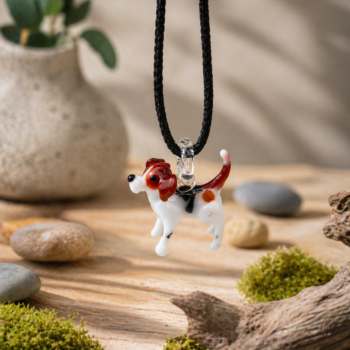 Beagle Murano Glass Necklace · Handcrafted Dog Pendant
