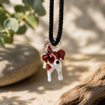Beagle Murano Glass Necklace · Handcrafted Dog Pendant - Imagen 2