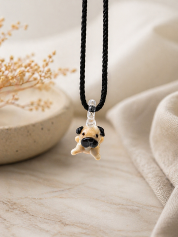 Pug Murano Glass Necklace · Handcrafted Dog Pendant