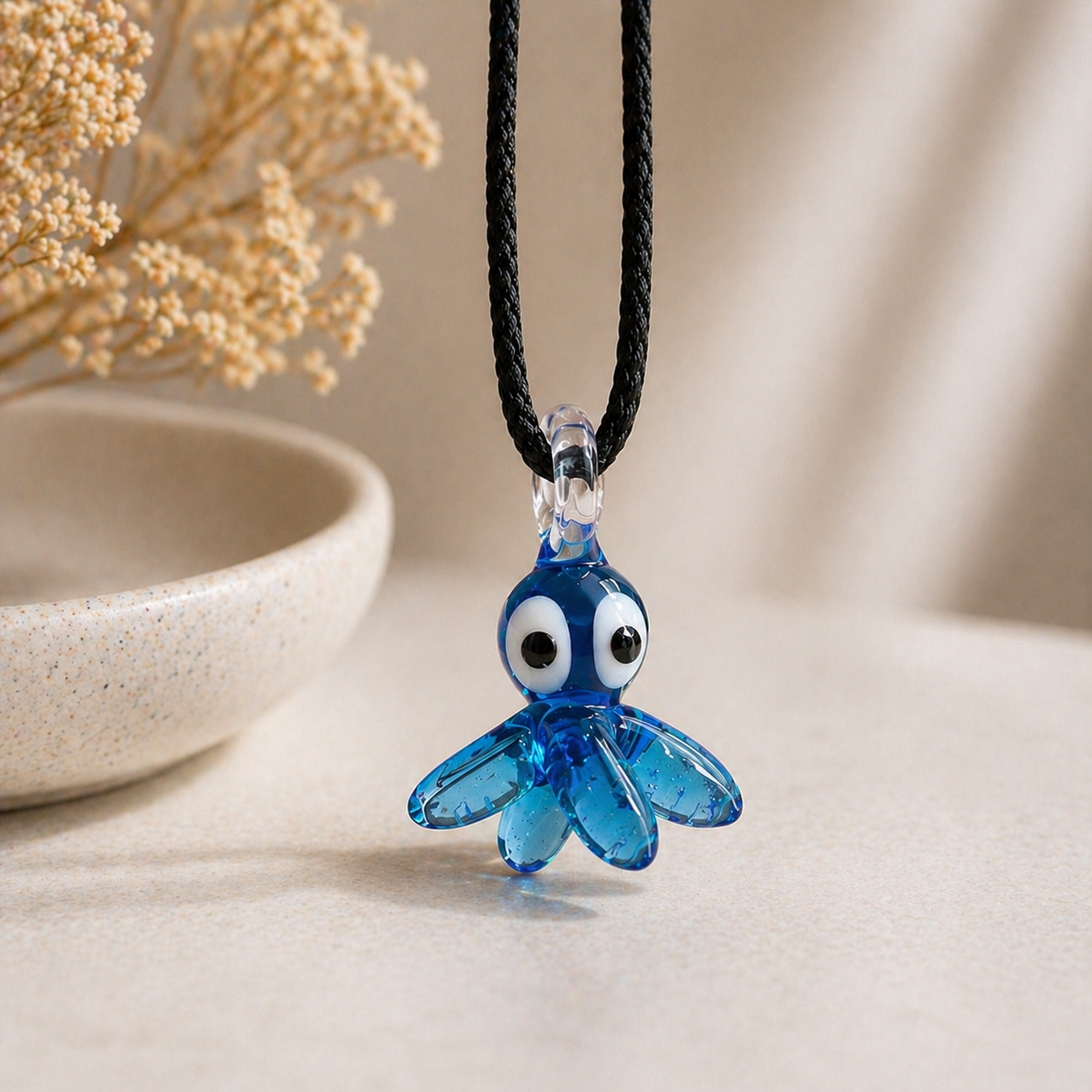 Octopus Murano Glass Necklace · Handcrafted Ocean Pendant