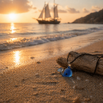 Whale Murano Glass Necklace · Handcrafted Cobalt Blue Pendant - Imagen 3