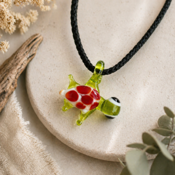 Sea Turtle Murano Glass Necklace · Handcrafted Ocean Pendant