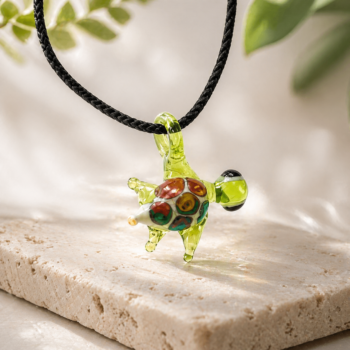 Sea Turtle Murano Glass Necklace · Handcrafted Ocean Pendant - Imagen 2