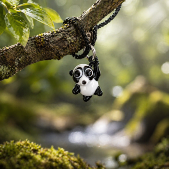 Panda Murano Glass Necklace · Handcrafted Bear Pendant - Imagen 2
