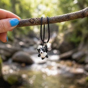 Panda Murano Glass Necklace · Handcrafted Bear Pendant - Imagen 3