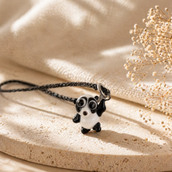 Panda Murano Glass Necklace · Handcrafted Bear Pendant