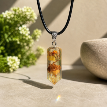 Acorn Resin Pendant. Forest Botanical Necklace