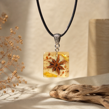 Star Anise Pendant. Handmade Resin Necklace