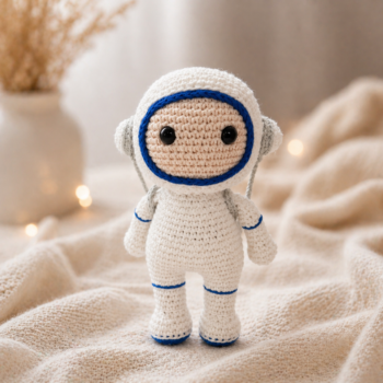 Amigurumi Astronaut Doll · Handmade Crochet Plush with Spaceship - Imagen 2
