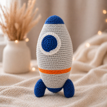 Amigurumi Astronaut Doll · Handmade Crochet Plush with Spaceship - Imagen 3