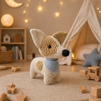 Spotted Dog Amigurumi · Handmade Crochet Plush Toy