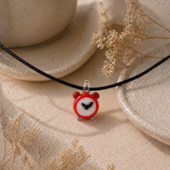 Watch Murano Glass Necklace · Handcrafted Timepiece Pendant