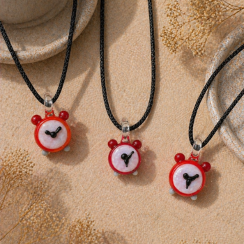 Watch Murano Glass Necklace · Handcrafted Timepiece Pendant - Imagen 2