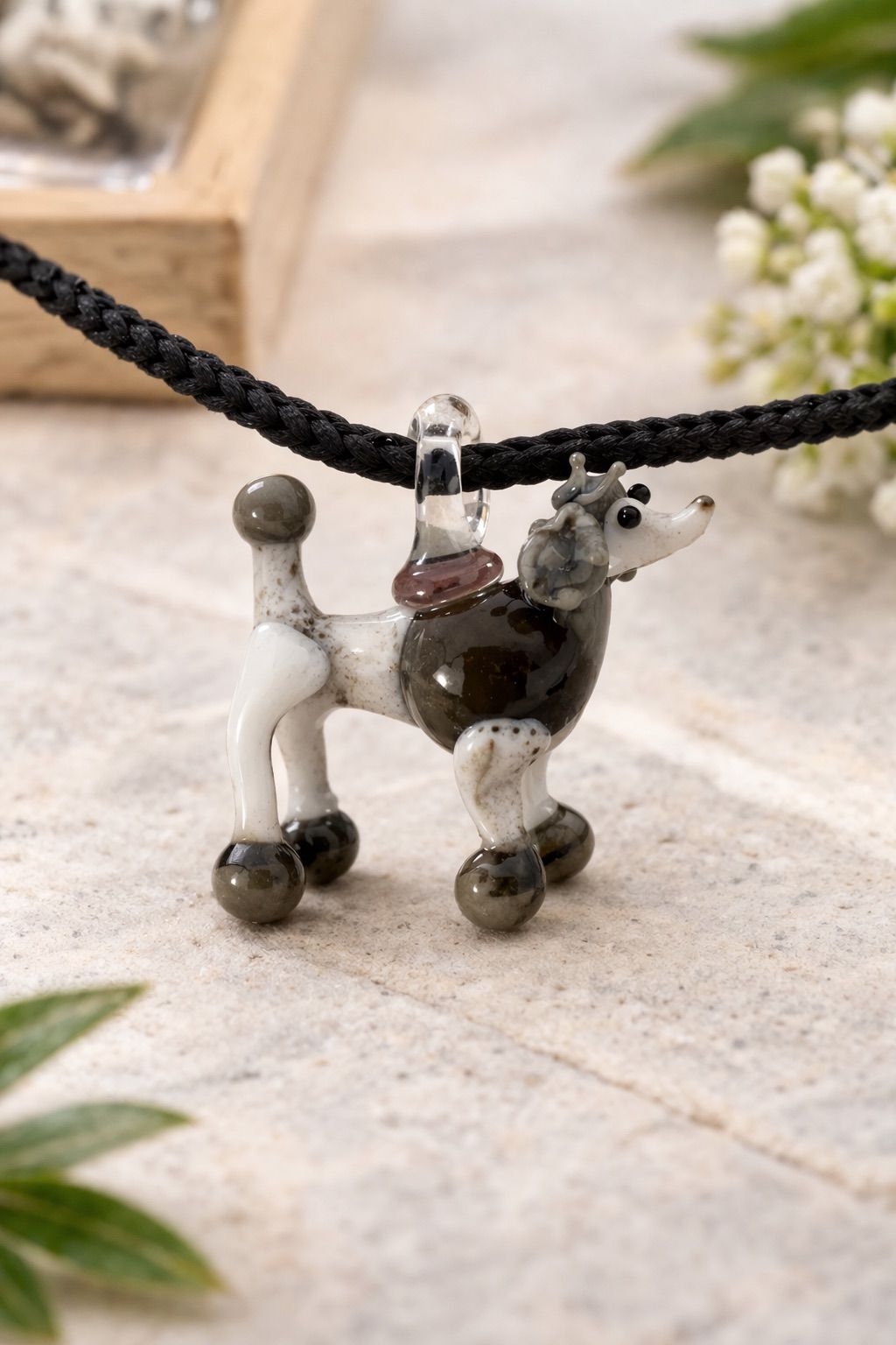 Murano glass Dog Necklace