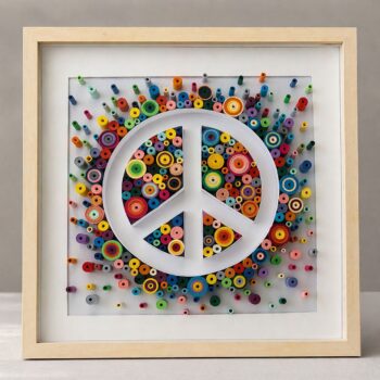 Peace Sign Colorful Painting · Handmade Boho Wall Art Decor