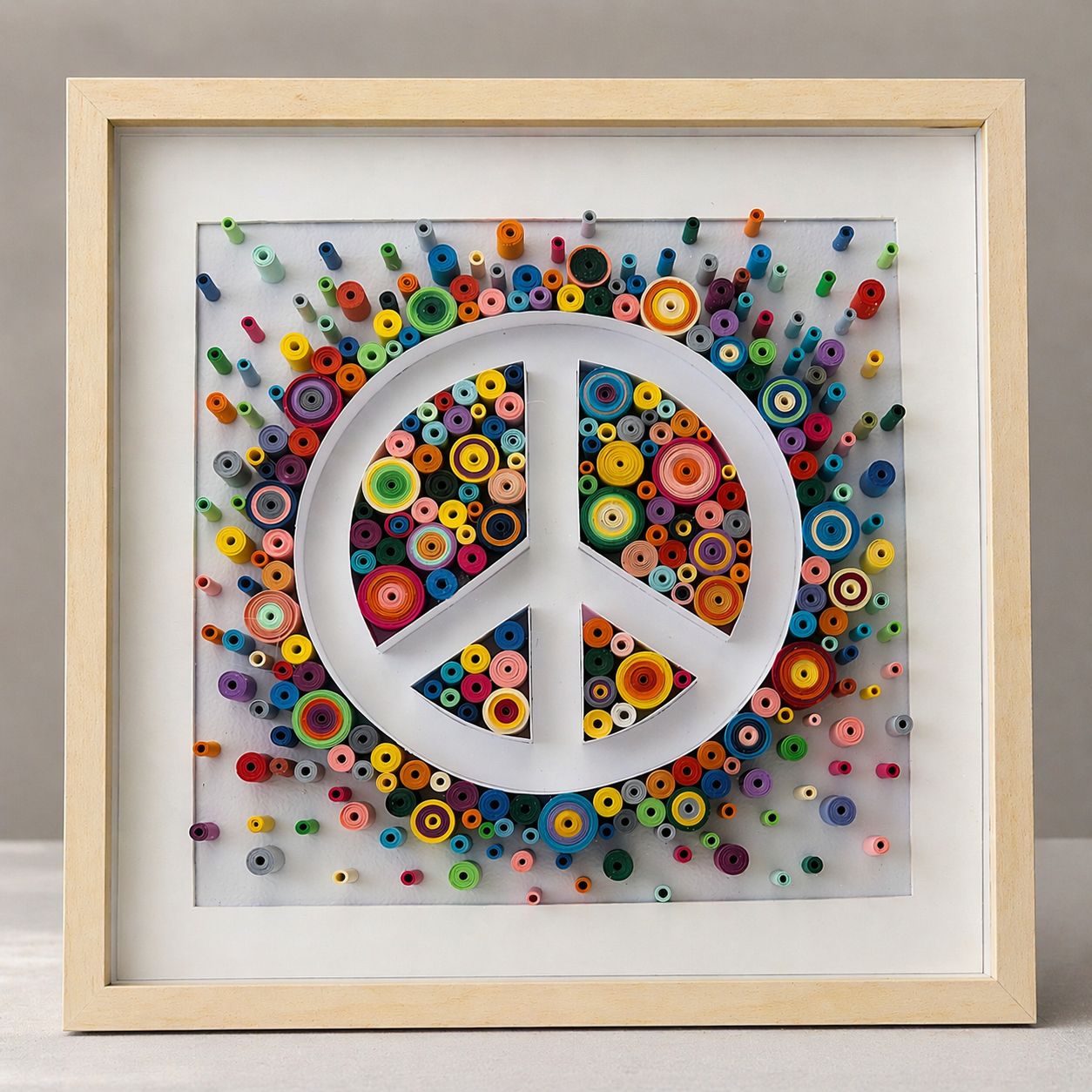 Peace Sign Colorful Painting · Handmade Boho Wall Art Decor