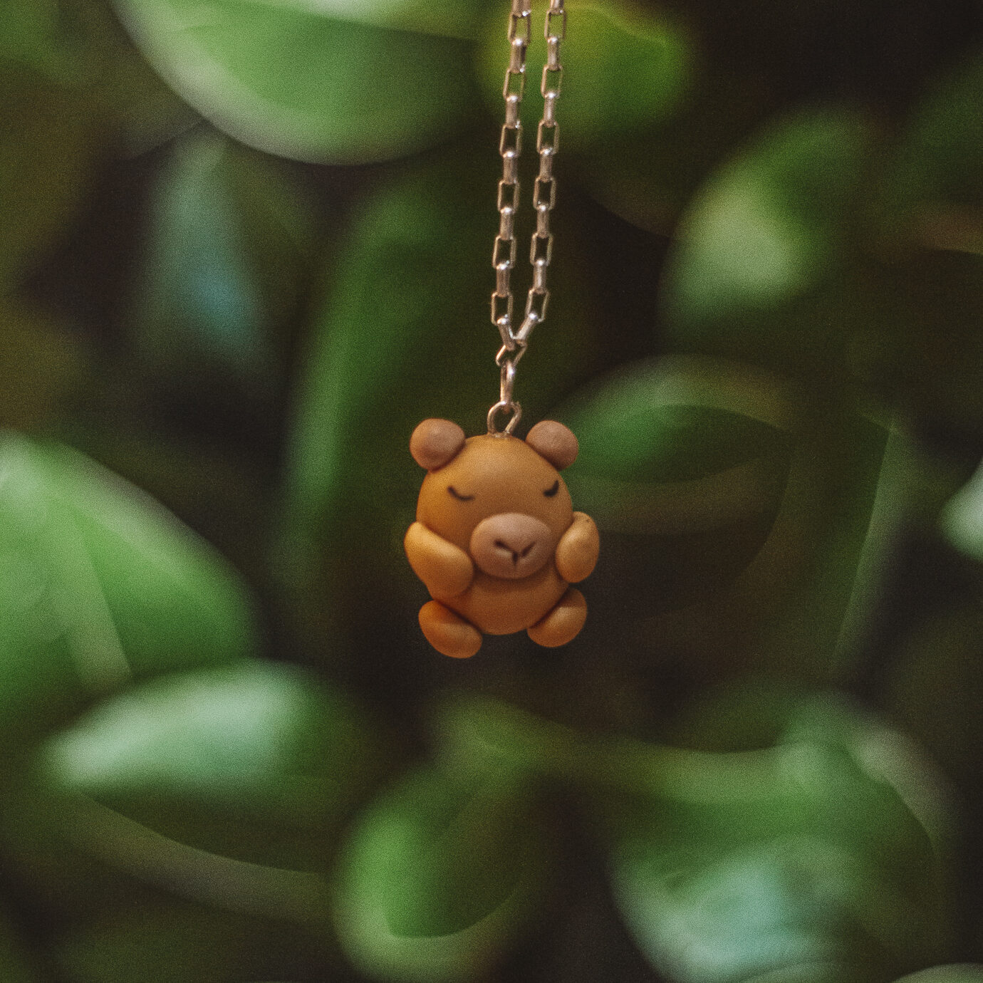 Capybara Porcelain Necklace · Handcrafted Cute Animal Lover Pendant