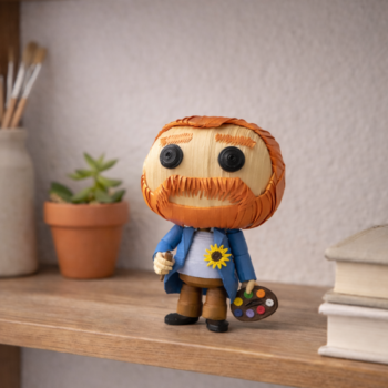 Van Gogh Quilling Figurine · Handmade 3D Paper Art Decor - Imagen 2