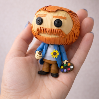 Van Gogh Quilling Figurine · Handmade 3D Paper Art Decor - Imagen 3