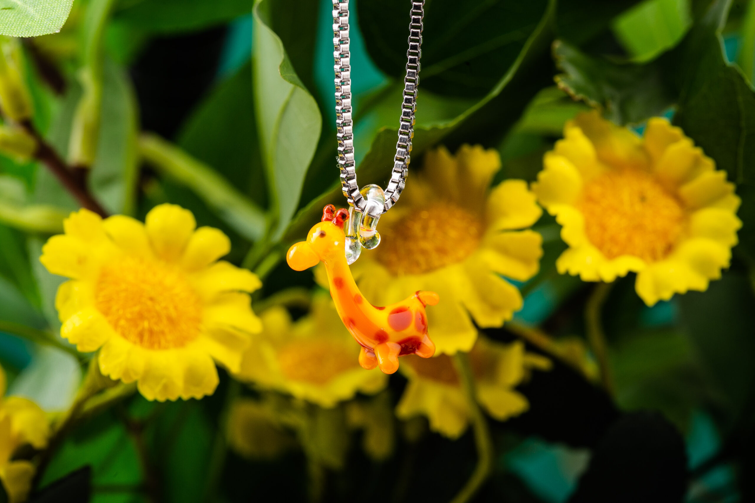 Jiraffe Necklace - Murano Glass
