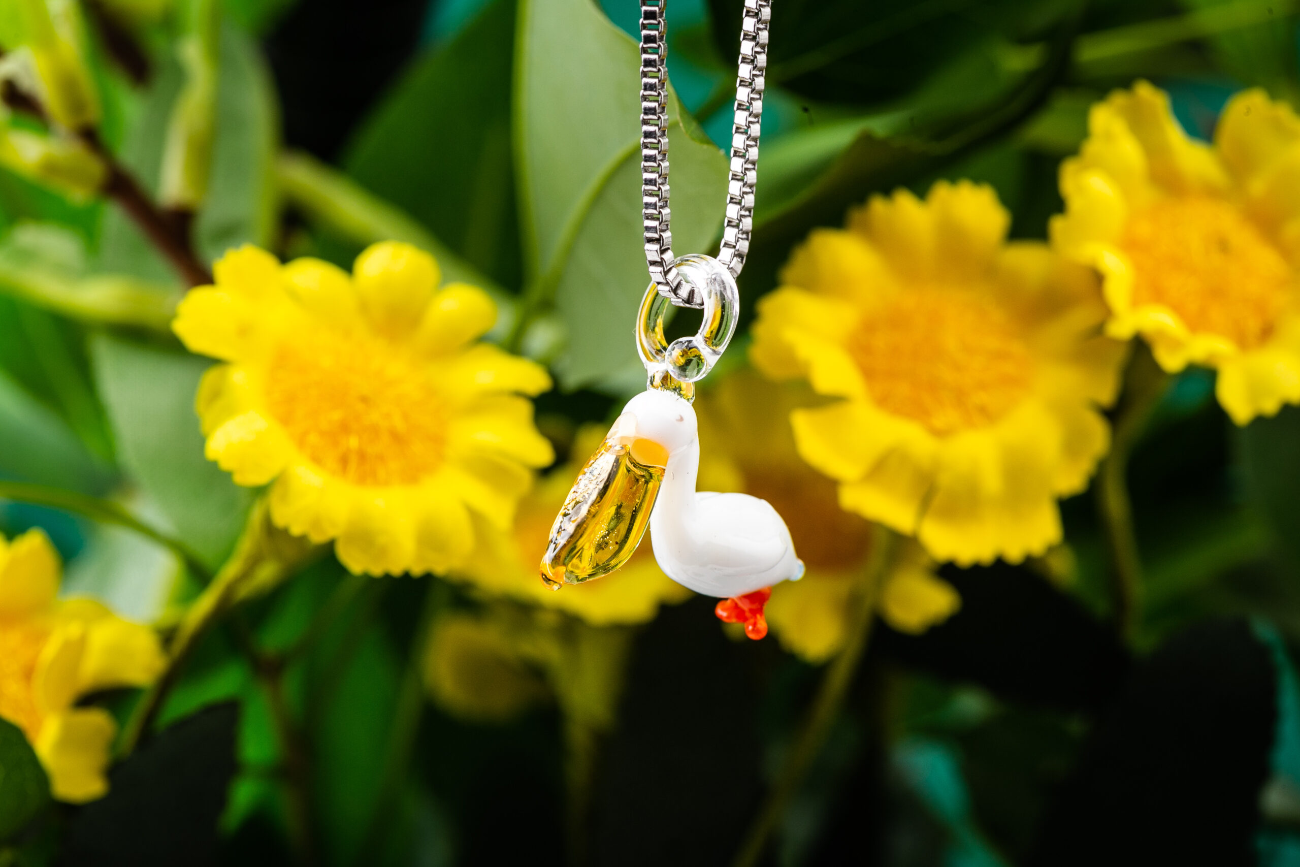 Pelican Necklace - Murano Glass